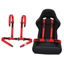 Universal 4 point Safety Harness Set 2 inch Fits Go Kart,UTV,ATV,Racing Red