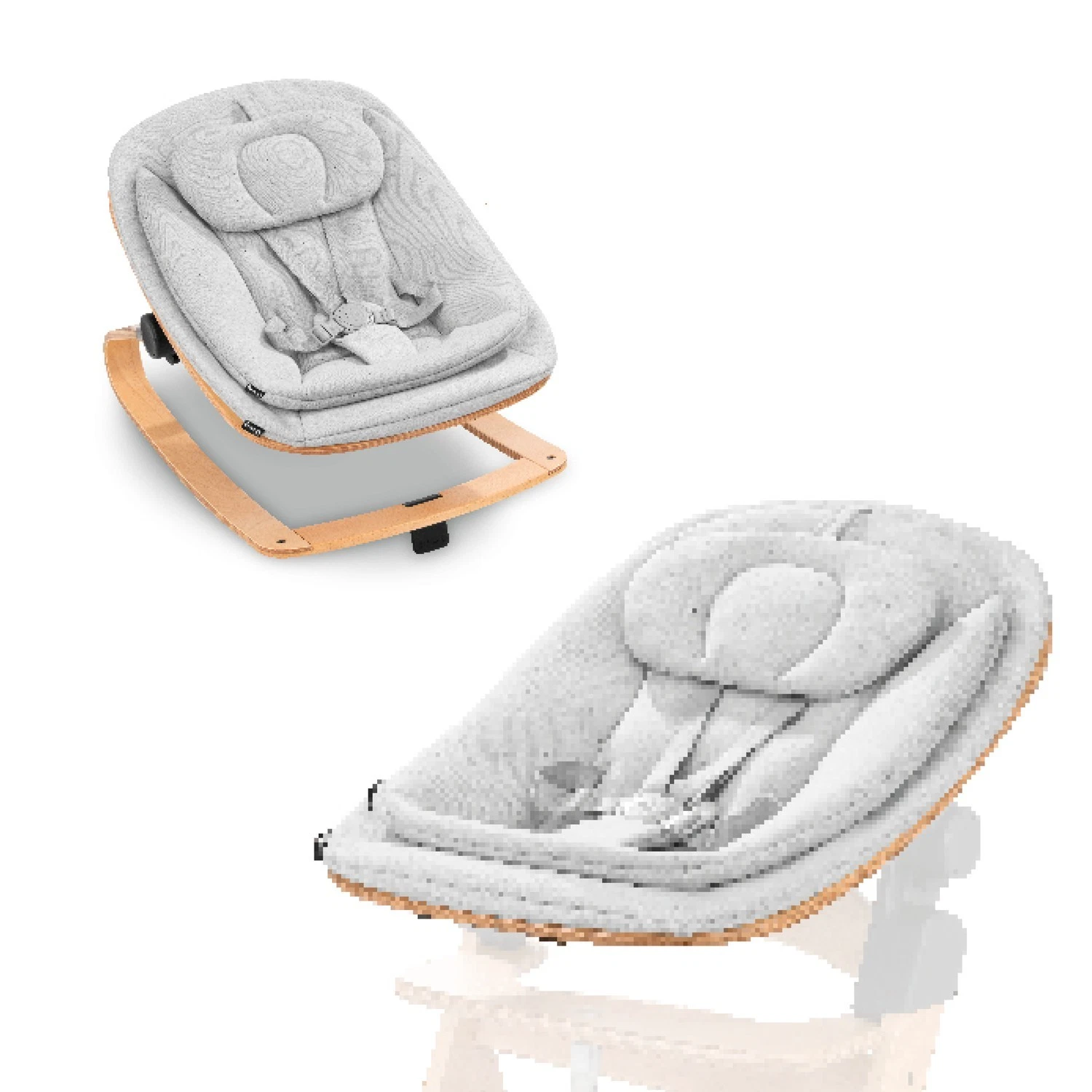 hauck Highchair Bouncer Eco, Grey - Wooden Baby Bouncer for Alpha Highchair
Opens in a new window or