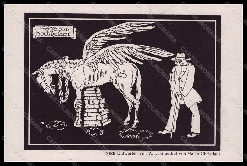Cartolina Artista Firmata Christiani Mateo Pegasus Hochbefagi Uomo VK7656