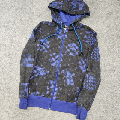 Abbey Dawn Avril Lavigne Womens XS HB3 Full Zip Plaid Blue Black