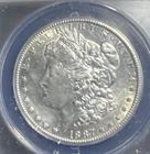 1887 S MORGAN SILVER DOLLAR ANACS CERTIFIED AU58 CLEANED NICE!! 90% Silver