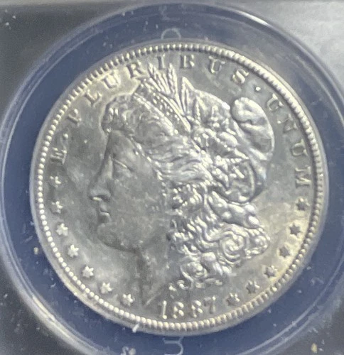 1887 S MORGAN SILVER DOLLAR ANACS CERTIFIED AU58 CLEANED NICE!! 90% Silver