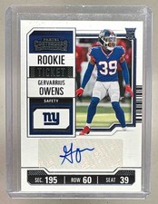 Gervarrius Owens 2023 Panini Contenders #287 Auto RC Ticket Rookie