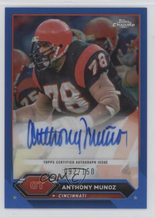 2023 Composite Topps Chrome Blue Refractor 92/150 Anthony Munoz Auto HOF 0xk7
