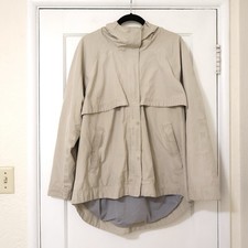 Athleta Any Day Anorak Khaki Breathable Full Zip Lined Jacket 1X Travel Plus