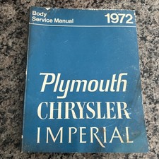 1972 Plymouth Chrysler Imperial Body Service Manual Cuda Duster Roadrunner