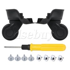 9.1cmx9.7x4.9cm Black Luggage Swivel Wheel Suitcase Luggage Wheel Pack of 2
