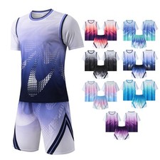 Kids Boys Set Uniform Suit Team Outfit Running Summer Contrast Color Round Neck