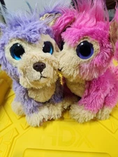 Scruff A Luvs Cutie Cuts Pink/Purple Tan Puppy Dog 8"  Plush Moose Lot of 2