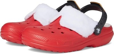 Crocs Classic Holiday Lined Clog Unisex Clogs, Varsity Red/Multi