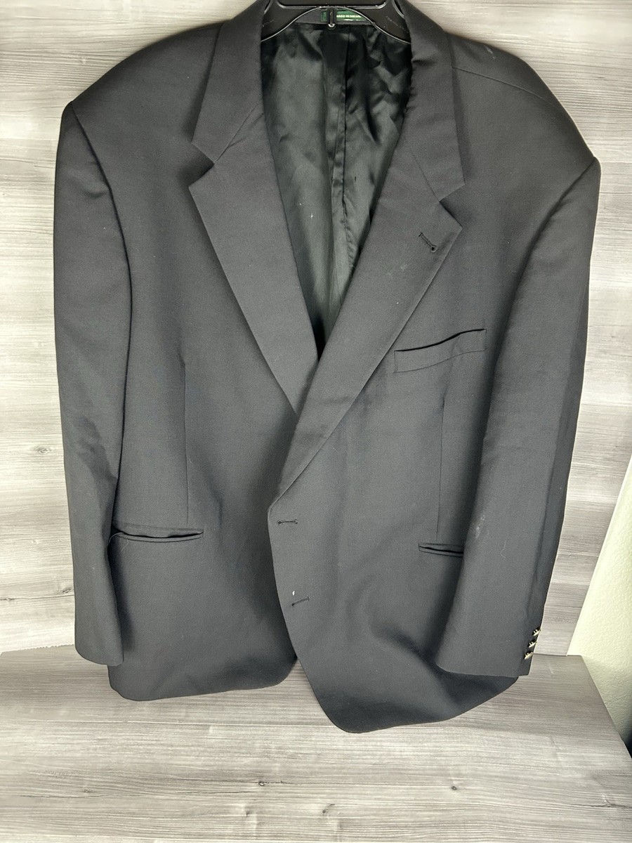 Palm Beach USA Made Tuxedo Suit Jacket Blazer Mens 64L Black Solid 