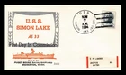 US COVER USS SIMON LAKE AS-33 NAVAL CANCEL FIRST DAY IN COMMISSION
