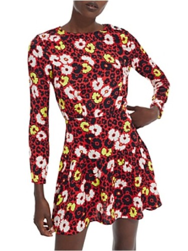 The Kooples Wild Blossom Floral Mini Dress Red – Size 1 (S)