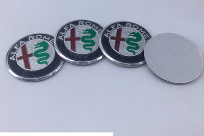50pcs for stickers emblem Alfa Romeo Mito Brera 56mm car wheel GREEN