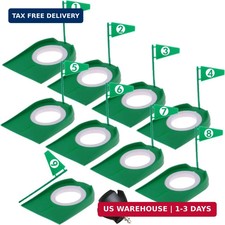9 Pack Golf Putting Cups with Flags, Plastic Golf Training Aids with Golf Ball R