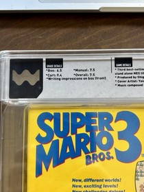 Super Mario Brothers 3 NES Nintendo CIB WATA Graded 7.5 Bros Right Side READ
