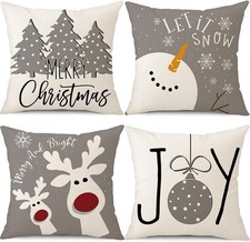 PSDWETS Christmas Pillow Covers 16x16 Set of 4 Christmas Decorations Snowman ...