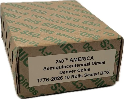 2026 -D Mint Mark. 1776-2026 Semiquincenntial DIME  1 Sealed Box of 10 Rolls