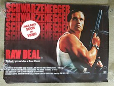 Rare RAW DEAL Arnold Schwarzenegger Video Shop 1986 Quad Poster GOOD CONDITION