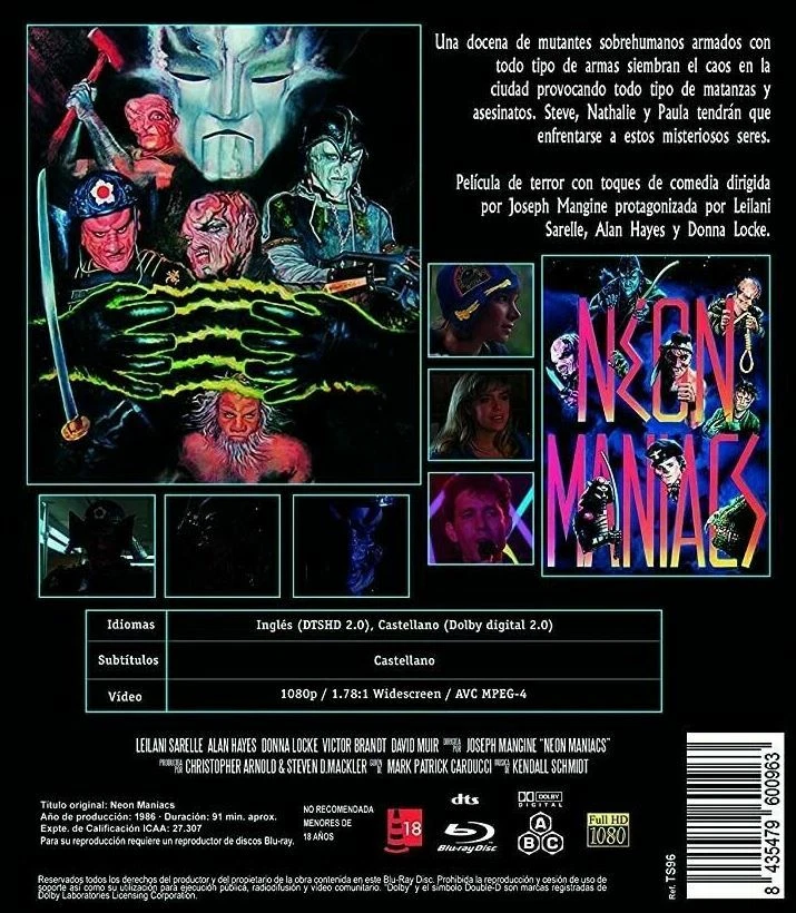 NEON MANIACS (1986) Blu-Ray NEW (Please Read Compatibility Info) - Image 2 of 2