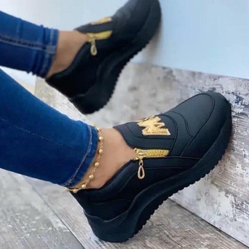 Zapatos Deportivos De Suela Gruesa Para Mujer, Zapatillas Vulcanizadas De  Color | eBay