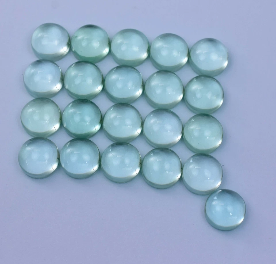 21 Stück Natürliches Grün Peridot 8 X 8 MM Cabochon VVS Pak Edelstein Agl - Bild 3 von 4