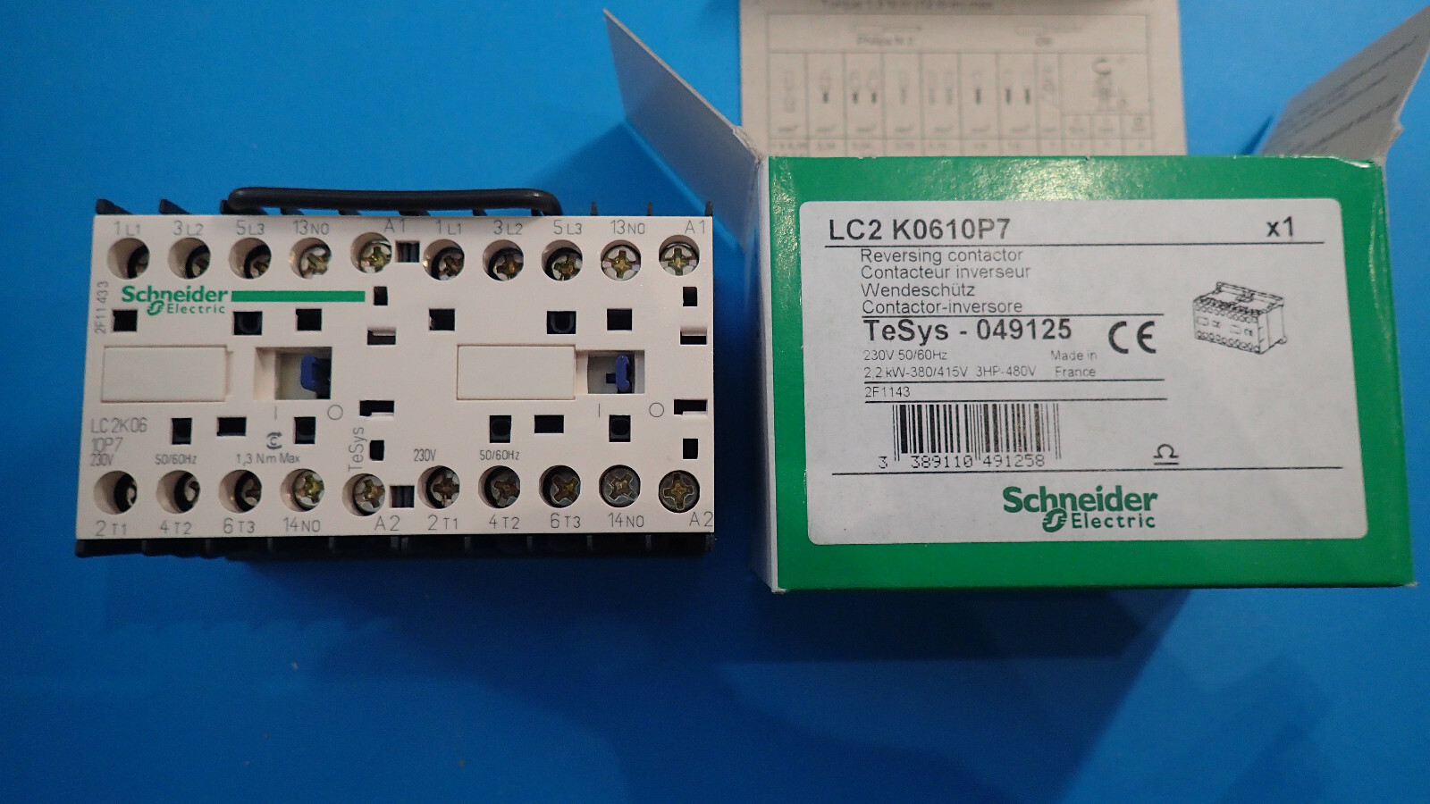Inverseur de marche pour moteur triphasé Schneider TeSys 3P bobine 230V AC-3