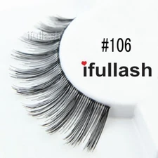 #106 ifullash 6,12 Pairs 100% Human Hair False Black Eyelashes