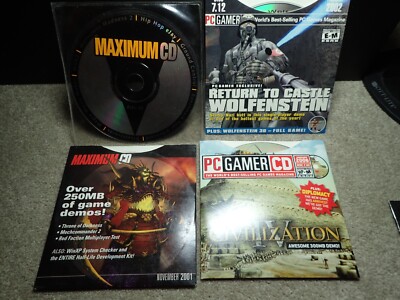 PC Gamer and Maximum CD Demo Disc bundle - Civ IV RTCW Throne of Darkness, more