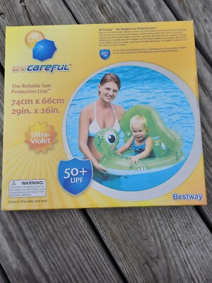 New In Box! UVCareful 50+ UPF Baby - Turtle Pool / Swimming Float Approx 29Lx26W
