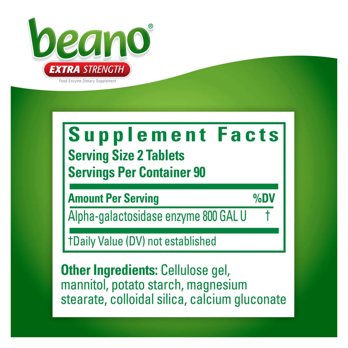 Beano Extra Strength Food Enzyme Dietary Supplement, 180 Tablets