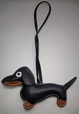 DACHSHUND hanging PU leather Black & Tan Decoration 14.5x8x0.4cm Sweet Gift