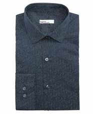 New Bar III Men's 14-14 1/2 32/33 Navy Light Print Slim Fit Stretch Dress Shirt