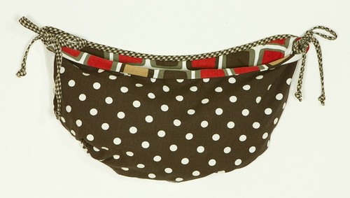 Red Brown Dog Houndstooth Crib Bedding Set Hamper Valance Sheet Diaper Stacker - Afbeelding 2 van 8