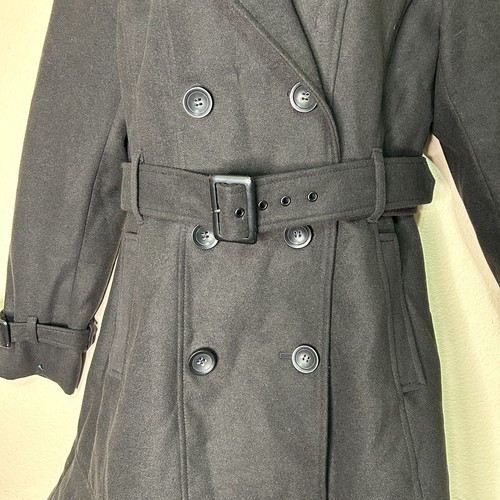 NY&C Coat Womens Black Belted Double Breasted Flared Dress Business NWT 3022 - Picture 5 of 12