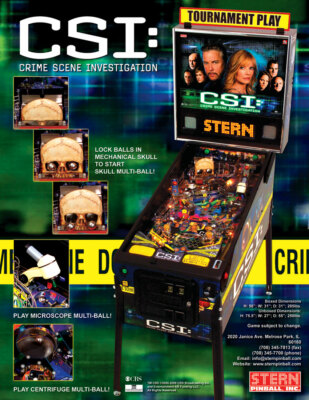 CSI Pinball FLYER Original Unused 2008 Artwork Promo Crime Scene Investigation 