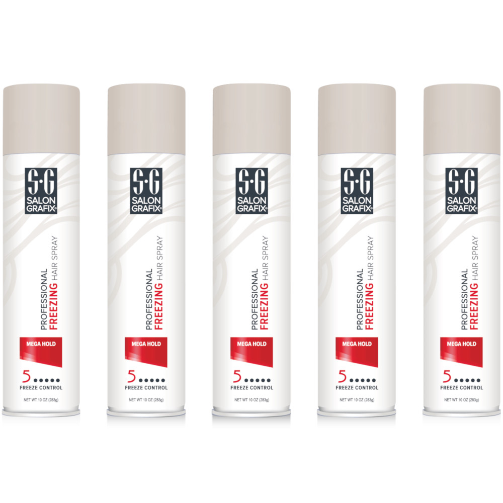 5 Pack Salon Grafix Mega Hold Professional Freezing Hair Spr