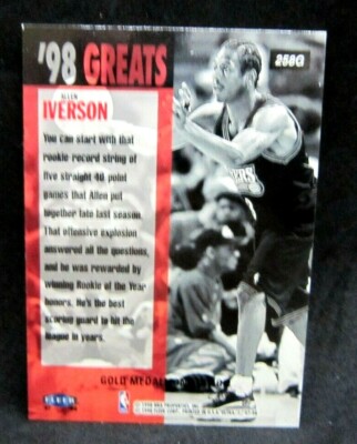 Allen Iverson 1997-98 Fleer Ultra GOLD MEDALLION Variant Card#258G