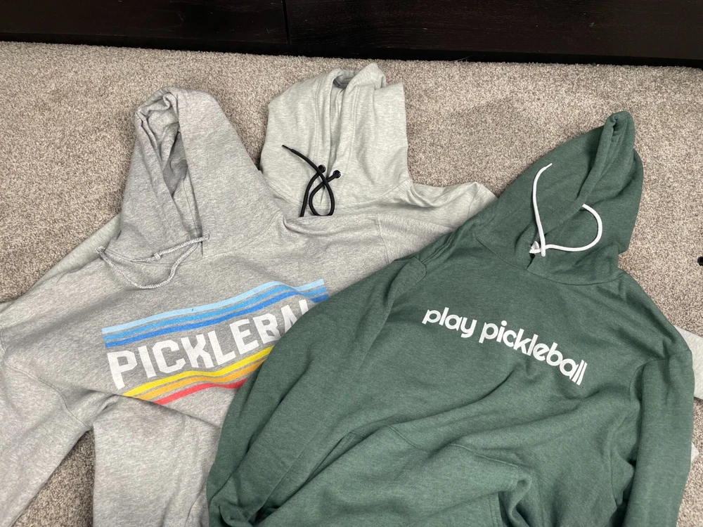 Pickleball Sweatshirts Womens Large Lot of 3 Hoodies Comfort Casual Sports Novel