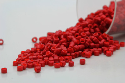 Miyuki Delicas 11/0  Inside Dyed Opaque Red  Seed Beads DB-791
