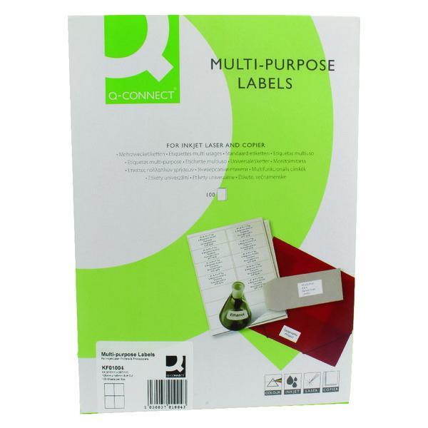 Q-Connect Multipurpose Copier Labels 105x148mm 4 Per Sheet White (Pack of 400) KF01004 - Image 6