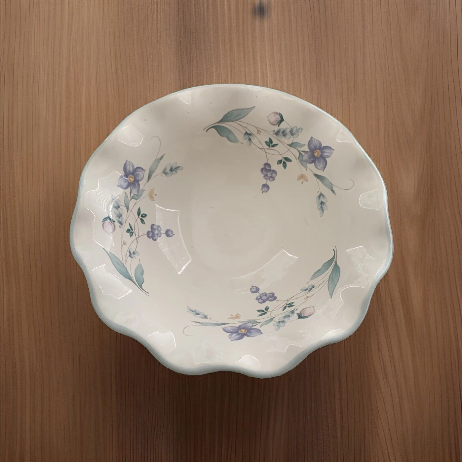 Pfaltzgraff April 9.25-inch Fluted Floral Tray Platter Made in USA