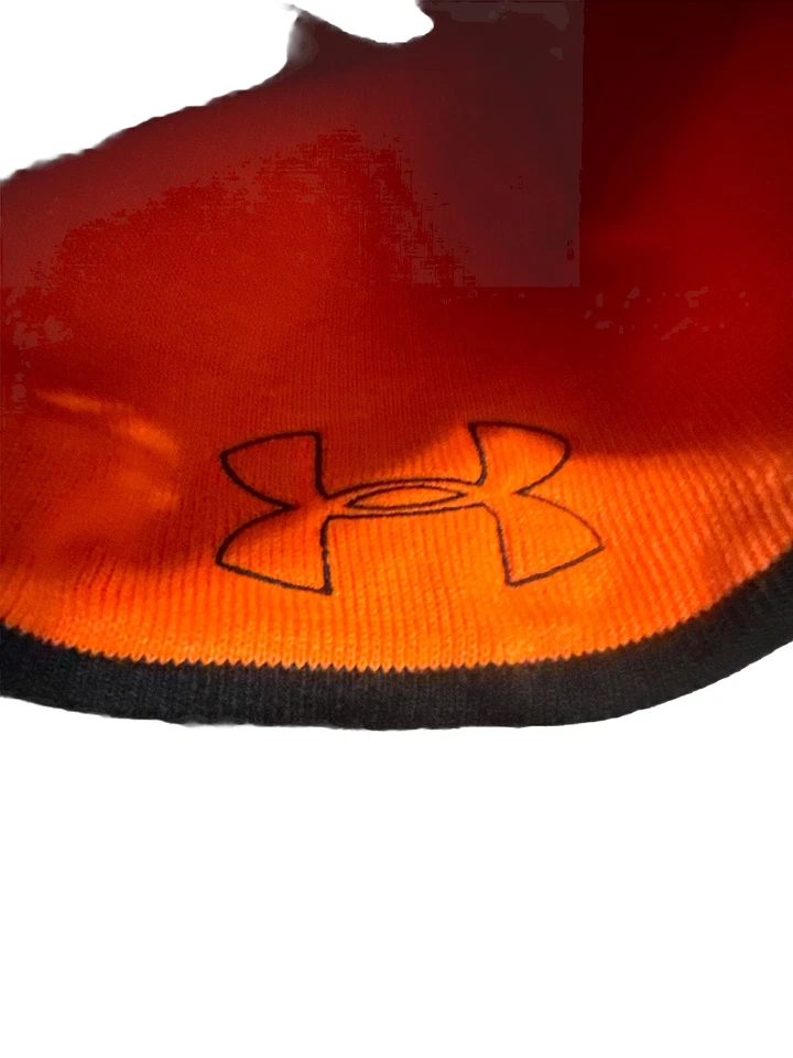 Under Armour UA ColdGear Storm Barren Camo Fleece Beanie Hunting Orange 1343194 - Image 3 of 4