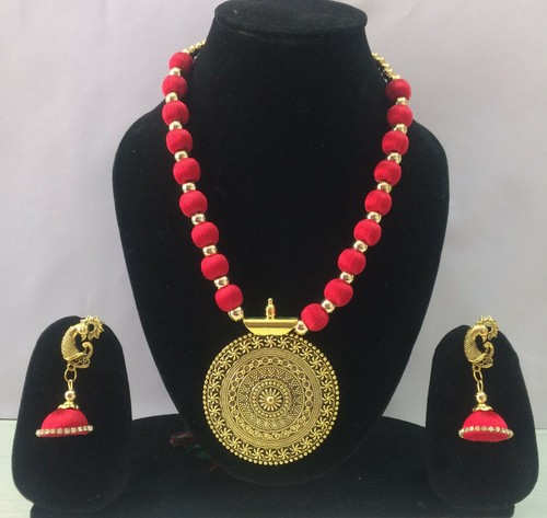 Round Shape Silk Thread Pendant | eBay