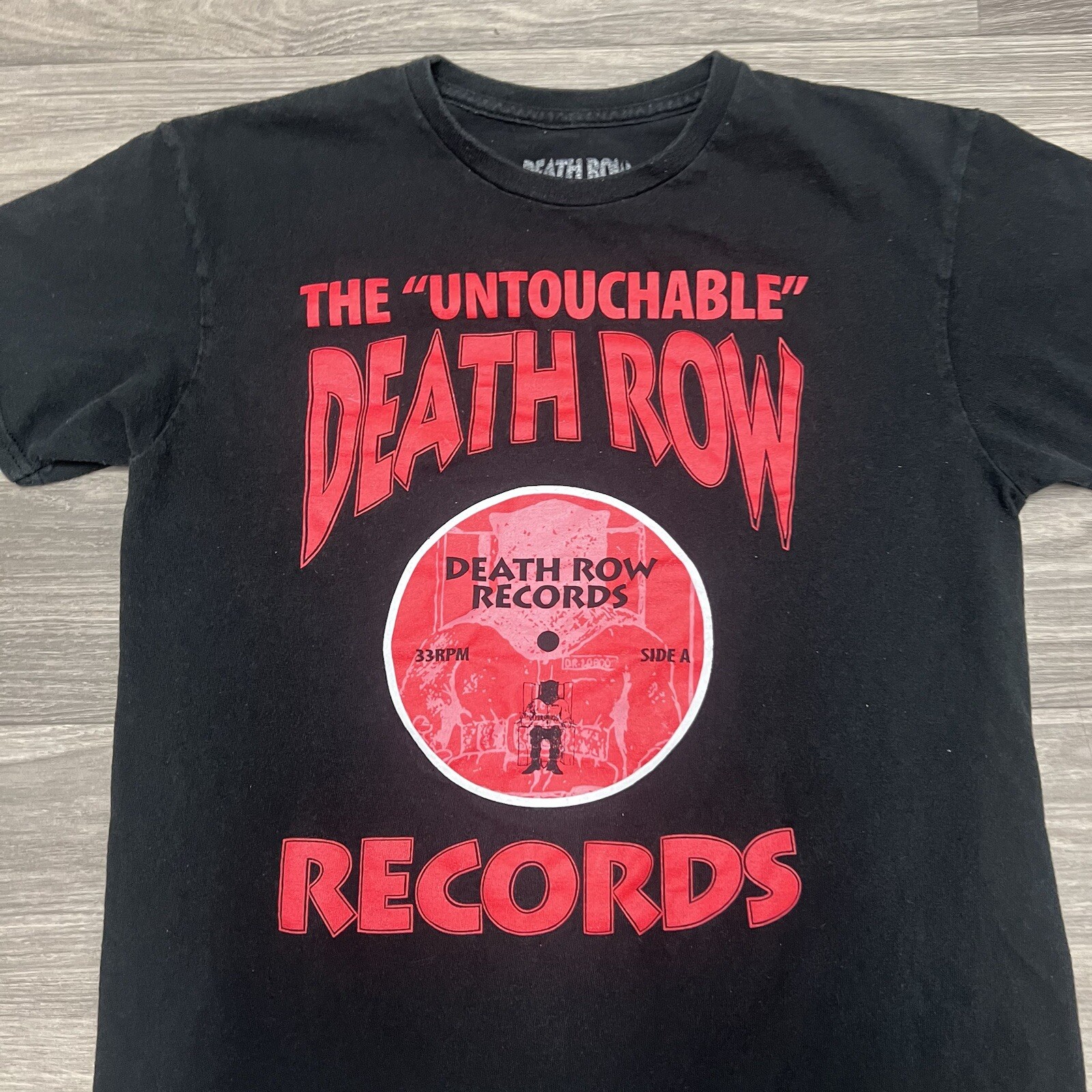 FILA T shirt Death Row Records adulto M nera rossa intoccabile BDSM goth punk grunge