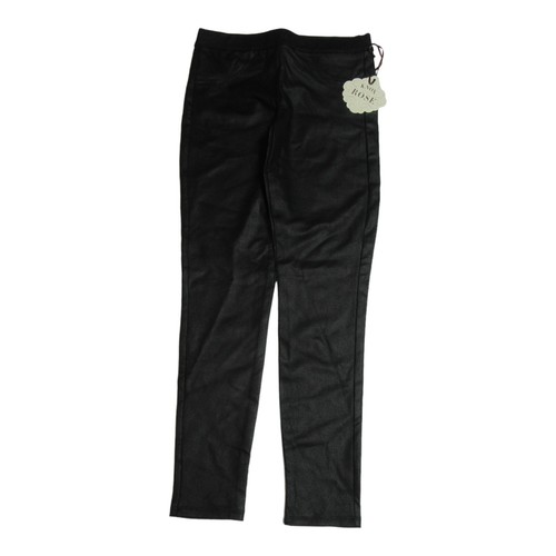 Knox Rose Womens Size XS Faux Leather Pull-On Pants Skinny Leg Black Black - Picture 2 of 10