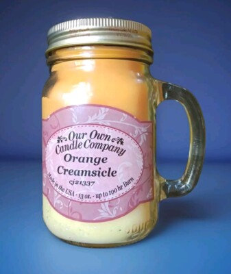 Our Own Candle 13oz Orange Creamsicle Scented Jar Candle 100 hr Burn Time New