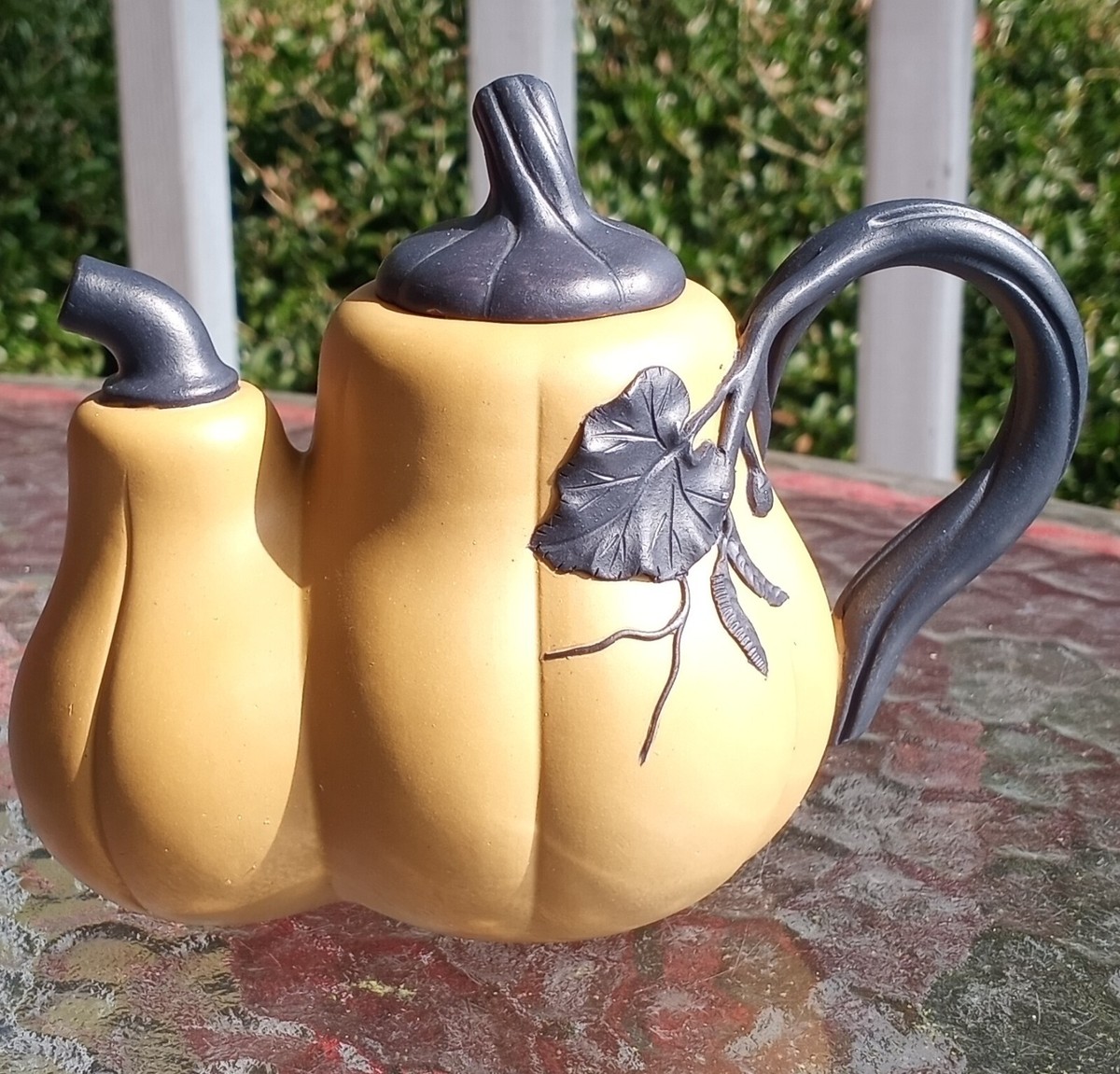 Yixing Zi Ni Butternut Squash Yellow & Blue Clay Tea Pot | eBay