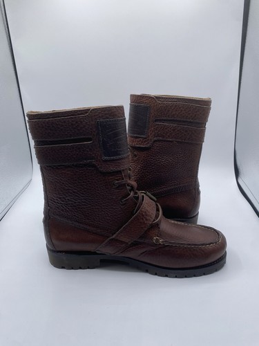 NWT Polo Ralph Lauren Boots Men 8 D Brown Leather Buckle Logo Strap Brockton - Picture 11 of 15
