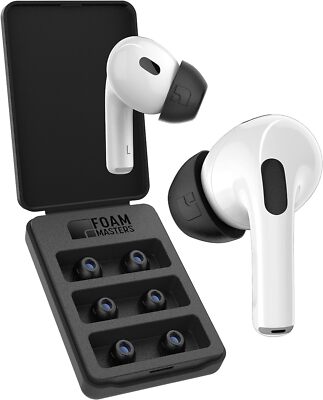 Foam Masters Memory Foam Ear Tips for AirPods Pro 1st & 2nd Gen | 3Pairs | S/M/L
